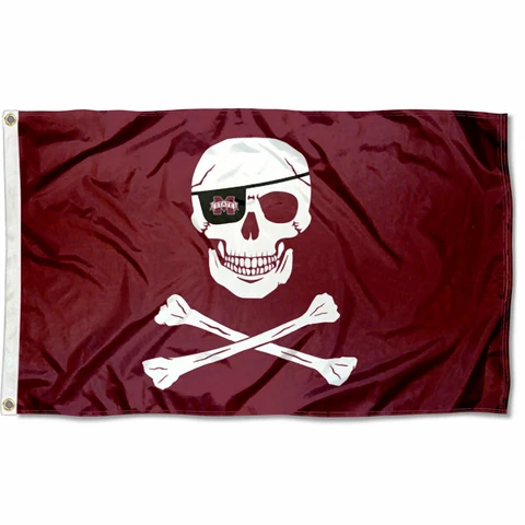 MSU Bulldogs Leach Pirate Cross Bones NCAA Flag Tailgating Banner Cover