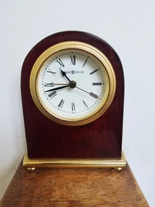 Howard Miller 613-487 Table Alarm Clock Cherrywood Brass Base Tested Working - Picture 1 of 4