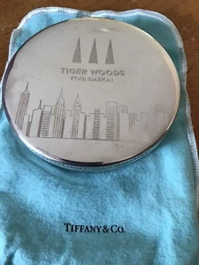 RARE TIGER WOODS FOUNDATION TIFFANY CO. PEWTER JEWELRY BOX W/ Dust Jacket + Box - Picture 1 of 6