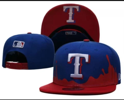 Texas Rangers Hat Cap Snapback Blue Red Flames New Era RARE Baseball 9Fifty MLB - Image 1 of 4