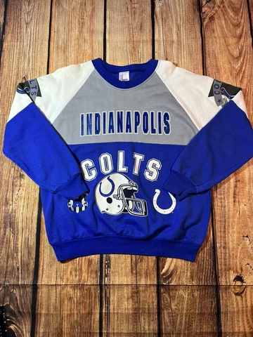 Vintage Indianapolis Colts Sweatshirt NFL Football Made in USA Garan Mens Large Cover
