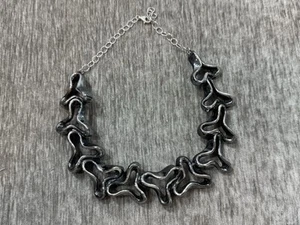 Gargantilla Collar Israel Plata Esterlina Electroforma Modernista Brutalista Forma Libre - Imagen 1 de 8