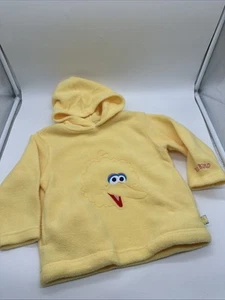 Vtg Sesame Street Big Bird Yellow Hoodie Sweater Toddler 4T Muppet Henson - Picture 1 of 14