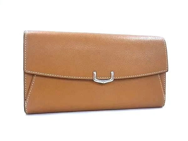 Cartera larga Cartier C de Cartier para mujer de cuero marrón plegable Foto 1 de 4