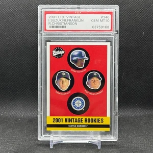 2001 Upper Deck Vintage Ichiro Suzuki #346 RC PSA 10 Mint Seattle Mariners HOF - Bild 1 von 2