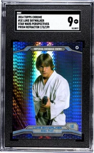 2014 Topps Star Wars Perspectives Chrome Luke Skywalker #1E Prisma /199 SGC 9 - Bild 1 von 2