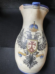 VECCHIA BROCCA IN CERAMICA CON STEMMA AQUILA  BICIPITE - Foto 1 di 6