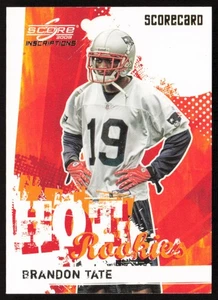 2009 Score Hot Rookies Red Zone #/100 Brandon Tate #3 New England Patriots - Picture 1 of 2
