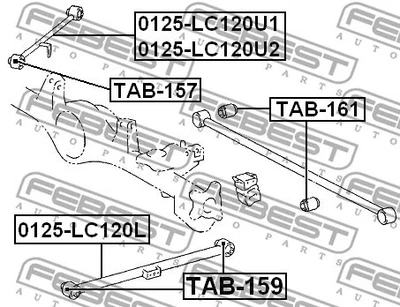 Bucha de braço traseiro FEBEST 2003-2023 Toyota 4Runner TAB-159 - Imagem 1 de 2