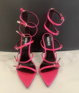 Versace Damen Pin-Point 120 mm Leder Riemchen Sandalen, Größe EU 40 / US 10 - Bild 1 von 7