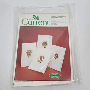 Vtg Current Counted Cross-stitch Christmas Card Kit 7088-0  New - Picture 1 of 2
