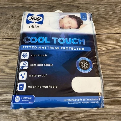 NUEVO Almohadilla de colchón de enfriamiento transpirable Sealy Fitted Elite Cool Touch - Queen White Foto 1 de 3