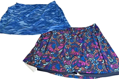 Saia esportiva feminina saia de corrida com shorties lote de 2 estampas geométricas GG - Imagem 1 de 4