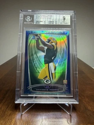 Camiseta deportiva Bowman 2014 cromada Davante Adams #197 Bubbles Refractor RC partido 17/99 Foto 1 de 2