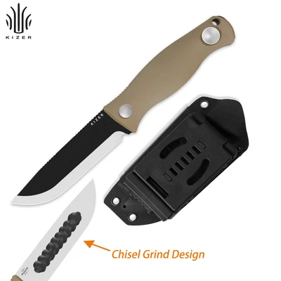 Kizer Polaris Fixed Knife 1095 Blade G10 Handle With Sheath Survival 1100A4