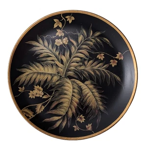 Palm with Flower Decorative Black Plate 10” - Picture 1 of 3