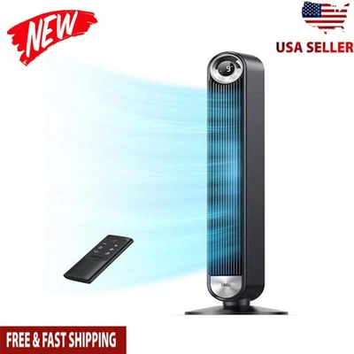 Tower Fan 42" Ultra-Quiet 9 Speeds Standing Bladeless 26ft/s 12H Timer New - Image 1 of 4