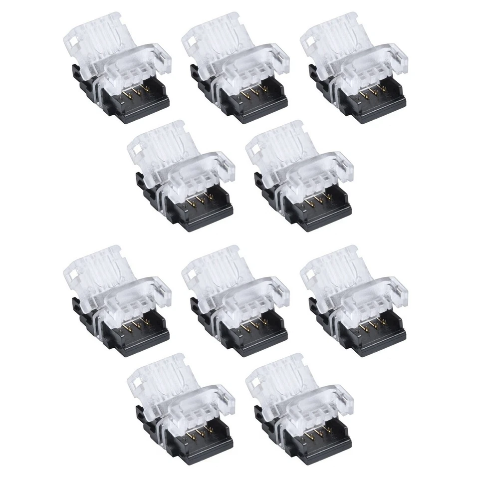 4-Pin LED Strip Light Connector 10mm for RGB 5630 IP65 Waterproof Wire Cable - Image 1 of 4