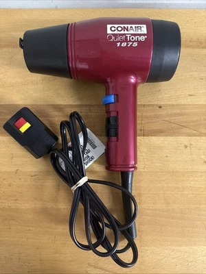Conair Quiet Tone 1875 Hair Blow Dryer - Maroon - Works- NICE - Image 1 of 4