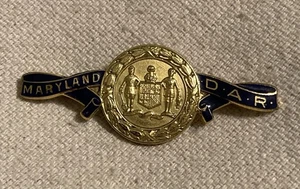 JE Caldwell State of Maryland DAR Daughters of the American Revolution Pin - Picture 1 of 9
