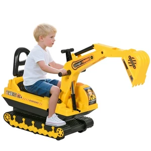 HOMCOM Ride On Excavator Toy Tractors Digger Movable Walker Construction Truck - Picture 1 of 11