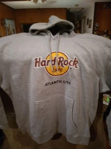 Hard Rock Cafe Atlantic City Gray Pullover Hoodie Sweatshirt Size XXXL NEW - Picture 1 of 4