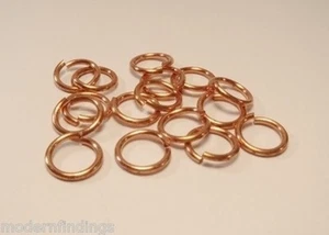 CHAIN MAILL 18GA WIRE 8 MM O/D 200 pcs. 1 OZ GENUINE COPPER OPEN JUMP RING - Picture 1 of 1
