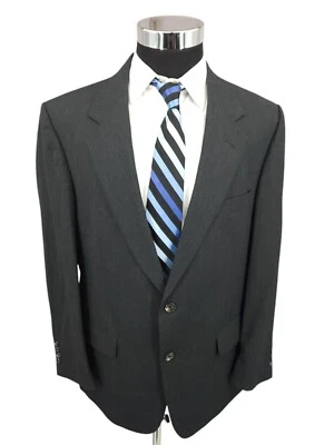 Evan Picone 2 Pice Suit Mens 44R Charcoal Gray Worsted Wool Pants 38x29 Cuffed - Image 1 of 4