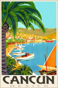 Póster de Viaje Tropical Cancún México Yucatán Roger Broders El Centro Estampado Artístico 313 - Imagen 1 de 2