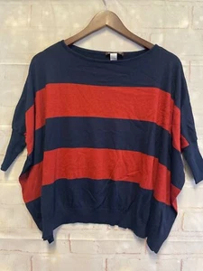 Kerisma Pullover rot blau weite Streifen Kaschmirmischung Kurzarm Medium - Bild 1 von 7