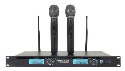 Rockville RWM23UA UHF Wireless Pro Rack Mount Dual Microphone System/20 Channel - Image 1 of 4
