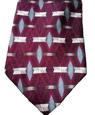 Corbata HOMBRE DE HOY 100 % seda para hombre usada en excelente estado roja plata beige corbata Italia clásica Foto 1 de 4