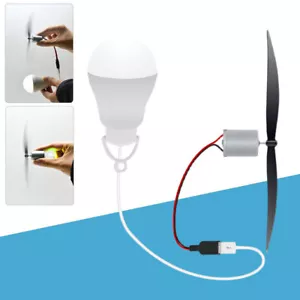 Generador de microturbinas eólicas pequeñas palas de motor de CC con bombilla kit de proyecto hágalo usted mismo EE. UU. - Imagen 1 de 12