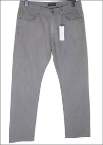 Nuevos pantalones de mezclilla rectos superfinos auténticos para hombre hechos en Italia £145 Smoke - Imagen 1 de 5