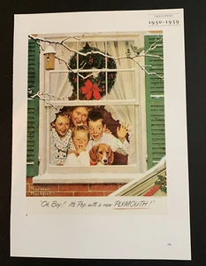 1950er Jahre Plymouth Norman Rockwell Repro Vintage Druck Werbung 13 Zoll x 9 Zoll Weihnachten Kinder Hund - Bild 1 von 1
