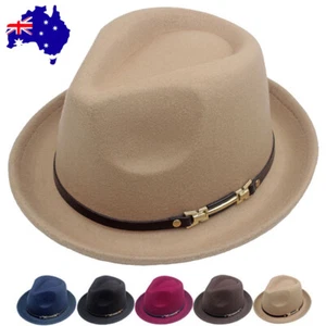 Felt Fedora Hat For Men Women Hat Adjustable Band Wool Hat Trilby Hat Unis ❶ - Bild 1 von 18