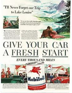 1941 Mobil Mobiloil Gargoyle give your car a fresh start art Vintage Print Ad 3 - Picture 1 of 1