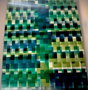 RARE 1960S VARI VUE 3D LENTICULAR MOVING MOTION GREEN GEOMETRIC NOS - Picture 1 of 5