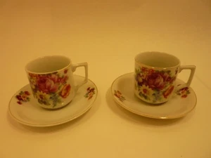 Lot of 2 Occupied Japan Teacup with Matching Saucer Set - Foto 1 di 10