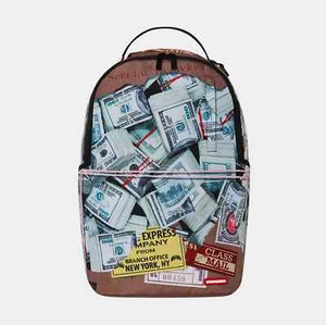 Sprayground Torn Packaging Backpack Unisex Brown Adjustable Straps Bag SPK25 - Picture 1 of 12