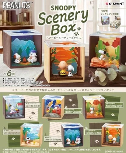 Re-Ment Peanuts SNOOPY Scenery Box Miniatur Komplettsatz BOX mit 6 Packungen