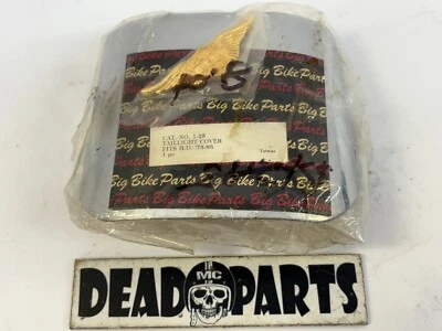 Harley Big Bike Parts cromo 73-83 luz trasera lente dorado alado moldura cubierta Foto 1 de 2