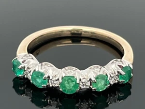 SCHMUCKJAGD RING GR.18 (CA.56) AUS 585/-BICOLOR MIT SMARAGD & DIAMANTEN - Bild 1 von 3