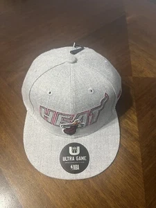NEW Miami Heat NBA Official Ultra Game Snapback Adjustable Hat/Cap Gray Red - Picture 1 of 6