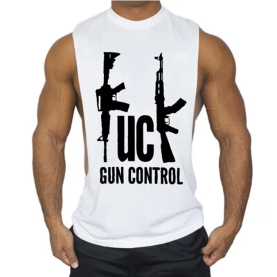 Canotta uomo canotta bodybuilding cotone sport gym scoop fondo tondo stringer - Immagine 1 di 4