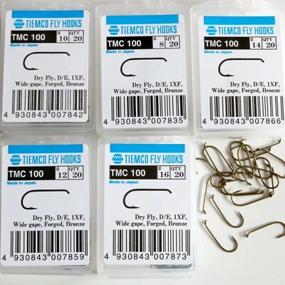 Tiemco 100 Trockenfliegen haken Größen #18#16 #14 #12 #10 #8 Japan Haken TMC 100 - Bild 1 von 2