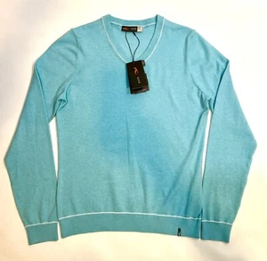 Maglione donna Kjus Golf Kicki scollo a V regular fit Capri blu misto cotone 36-S - Foto 1 di 8