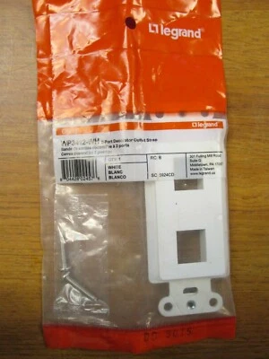 NEW.. LEGRAND 2-PORT DECORATOR OUTLET STRAP CAT# WP3412-WH .. ZA-117 - Image 1 of 4