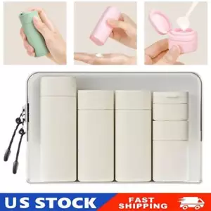 5pcs BeigeTravel Cream Dispenser Bottles Set Toiletry Containers Set Leak-Proof - Picture 1 of 7