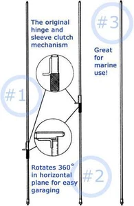 HUSTLER MO-1 HF Mobile Antenna for Fender Mount with Fold Over & 3/8-24 Threads - Picture 1 of 1